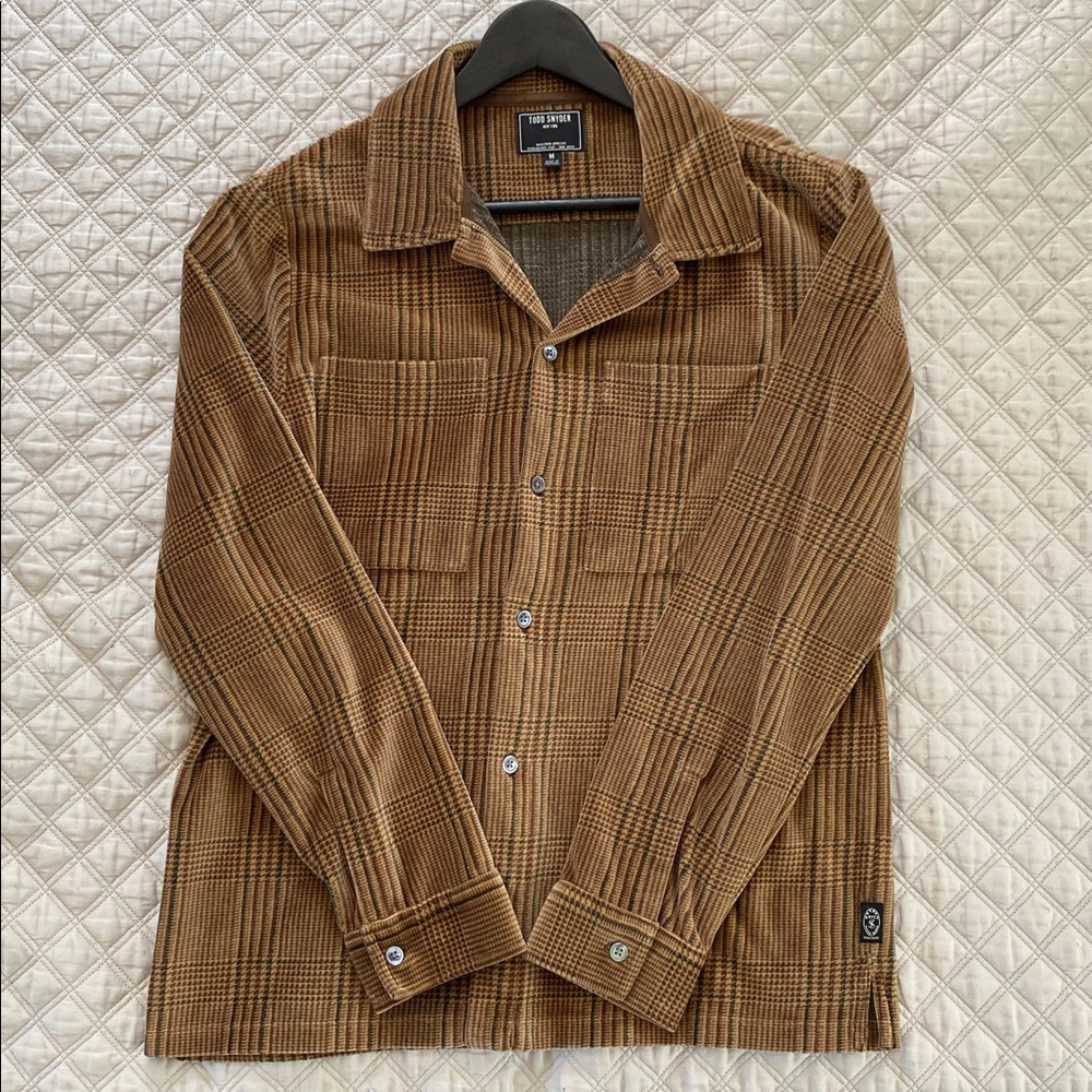 Todd Snyder Brown Plaid Casual Button-Down Shirt - Picture 4 of 12